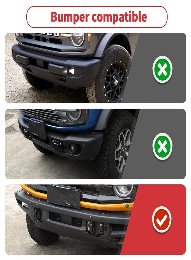 Linskip for Modular Steel Bumper Tow Hook Covers Fit for 2021-2025 Ford Bronco Accessory, Front Bumper Tow Hook Rubber Sleeve Protectors for Bronco Raptor Accessories(Orange) - Image 2